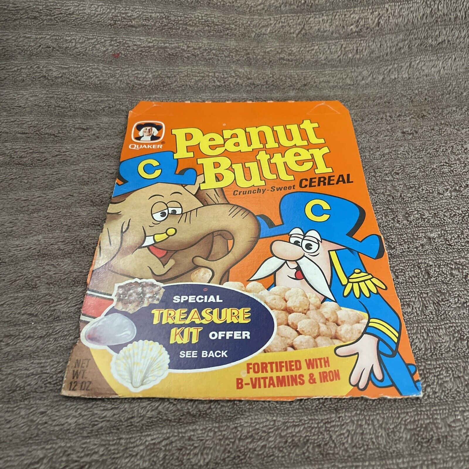 Vintage Quaker Peanut Butter Crunch Cereal Box Front Only