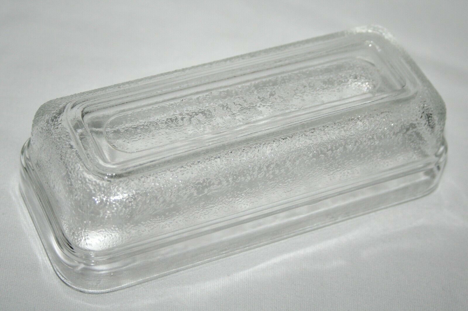 Vintage Textured Glass Replacement Butter Dish Top/lid (only)