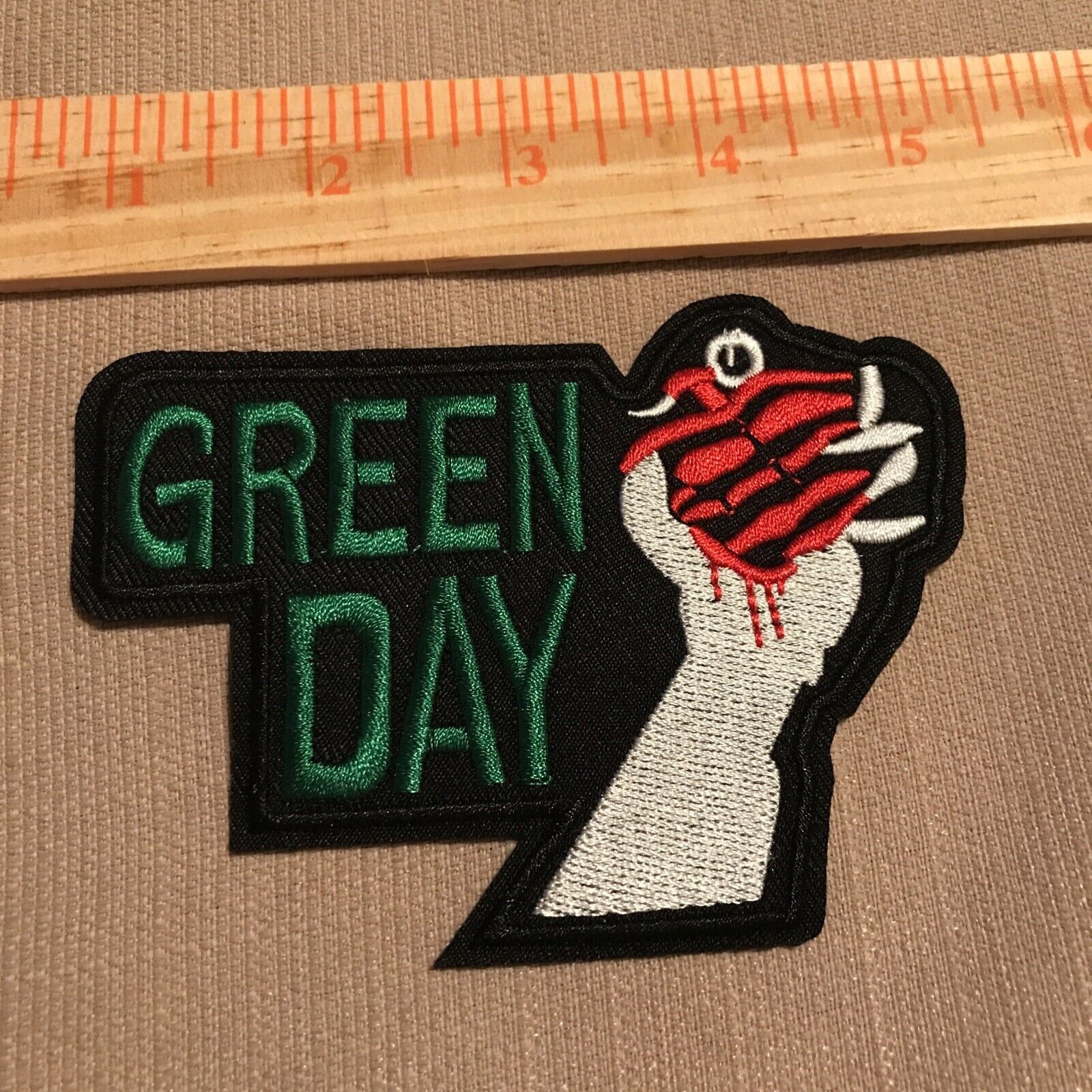 Green Day Embroidered Patch Iron/on Gernade Heart 4 1/2" X 3" New Never Used #2
