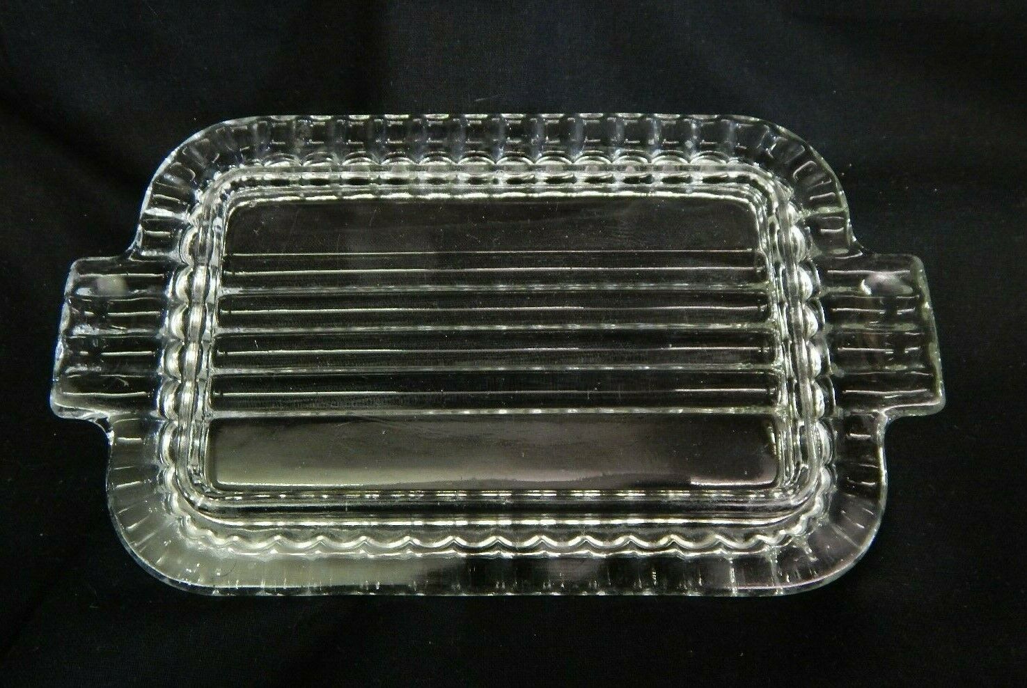 Vintage Heavy Clear Glass Butter Dish Bottom Only Or Refrigerator Dish Lid Only?