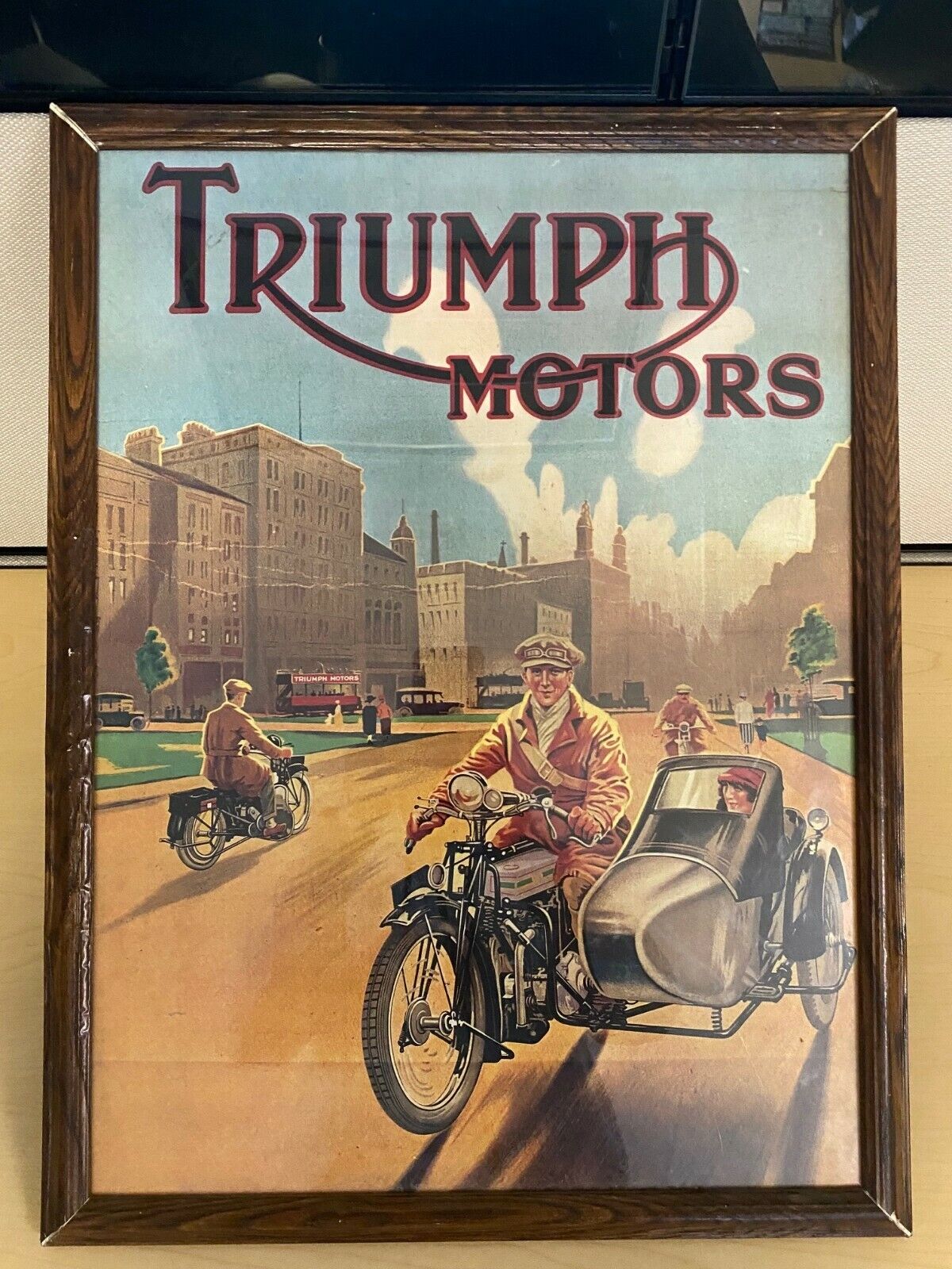 Vintage Triumph Motors Alf Cooke Advertising Poster Rare
