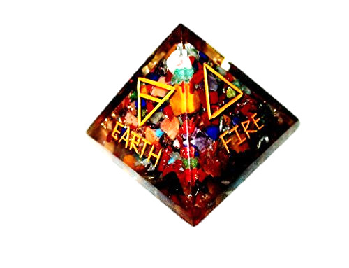 Jet 5 Elements Engraved Orgone Chakra Pyramid X-mas Crystal Gemstones Sacred