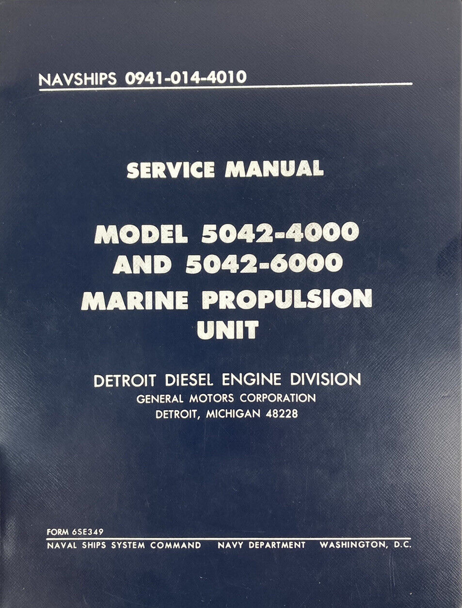 Us Navy Navships Service Manual Detroit Diesel Marine Propulsion Unit 1963 1969