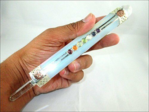 Jet Opalite Chakra Pointed Stick Approx. 7 Inch Crystal Ball Point Divine Spirit