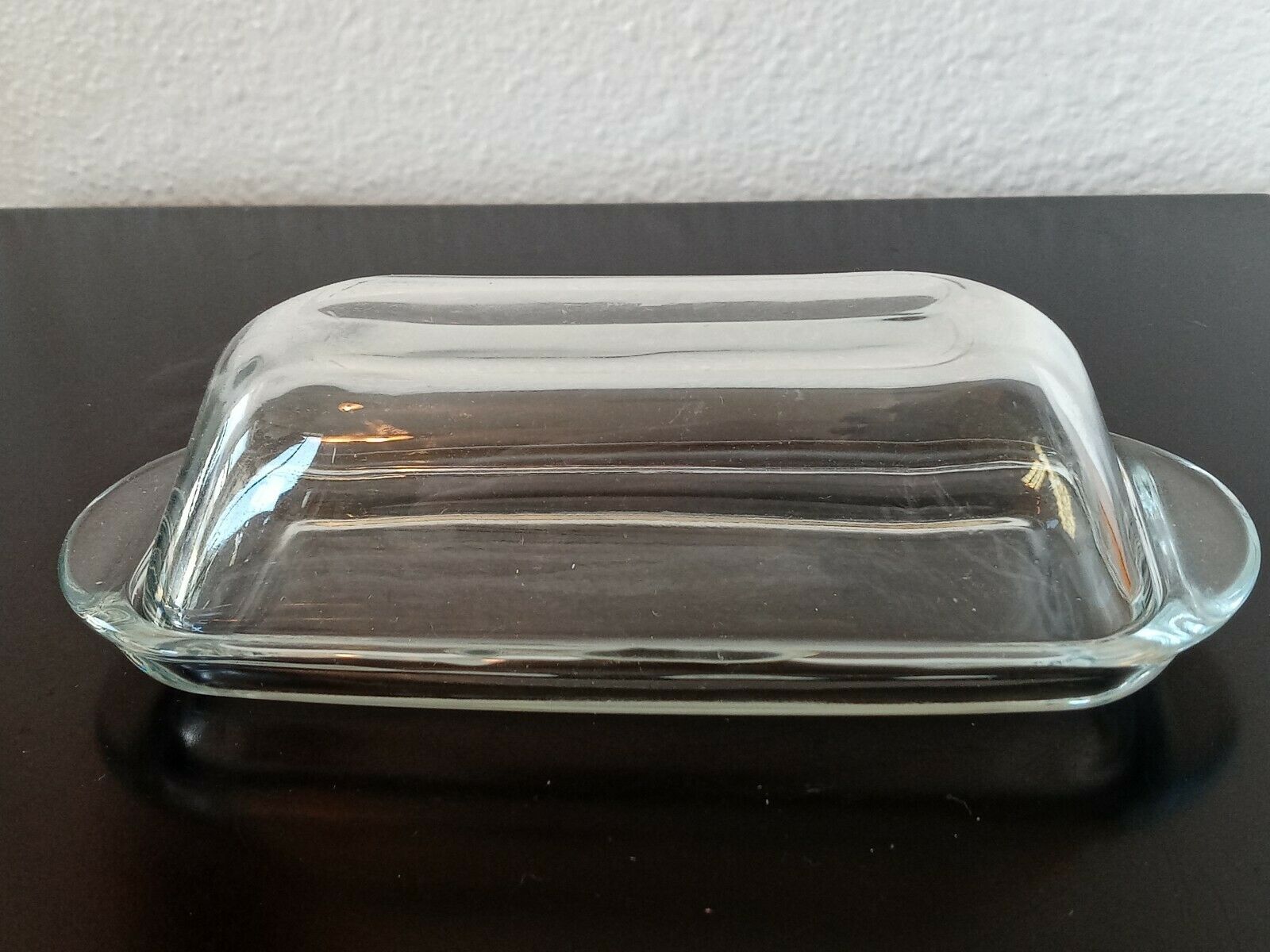 2 Pc Clear Glass Covered Lidded Butter Dish