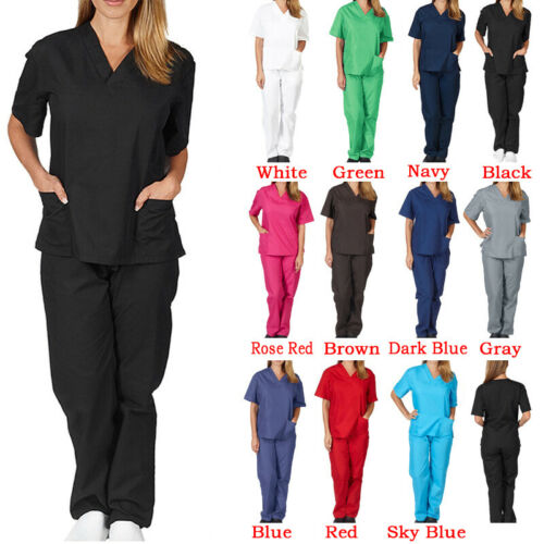Medical Doctor Nursing Scrubs Full Set Hospital Uniform Costume Unisex Men Women