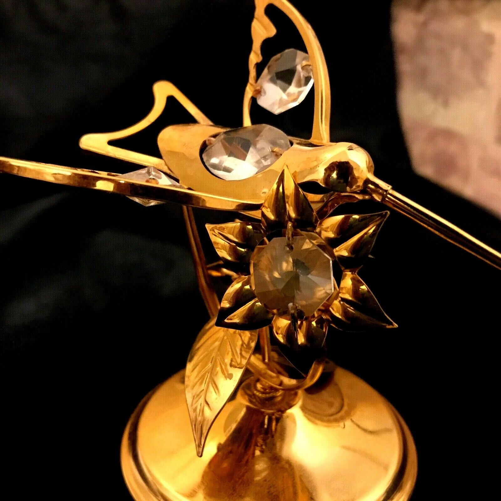 Mascot - Musical Hummingbird - 24k Gold Plated & Australian Crystal - Approx. 5"