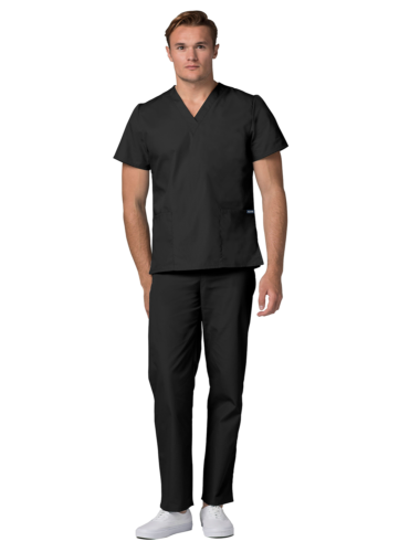 Adar Men's Medical Nursing Doctor Scrub Set Uniform V-neck Shirt & Pants