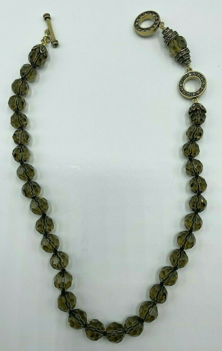 Vintage Heidi Daus China 25" Smokey Quartz Colored Necklace