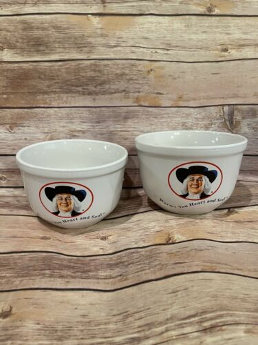 2 Pc Vintage 1999 Quaker Oats Cereal Oatmeal Bowls, "warms Your Heart & Soul"