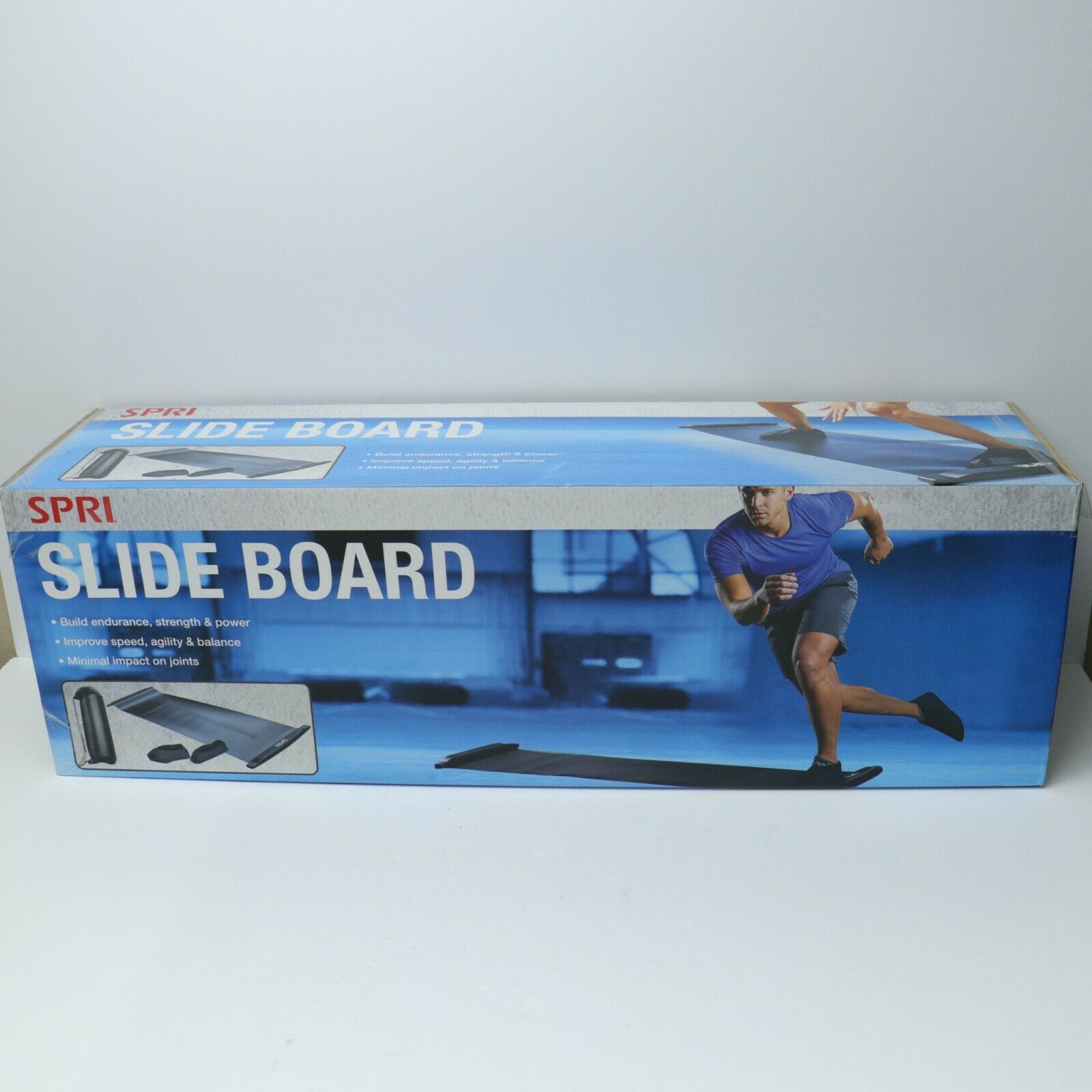 Spri Slide Board & End Stops, Sliding Booties, Mesh Bag & Exercise Guide