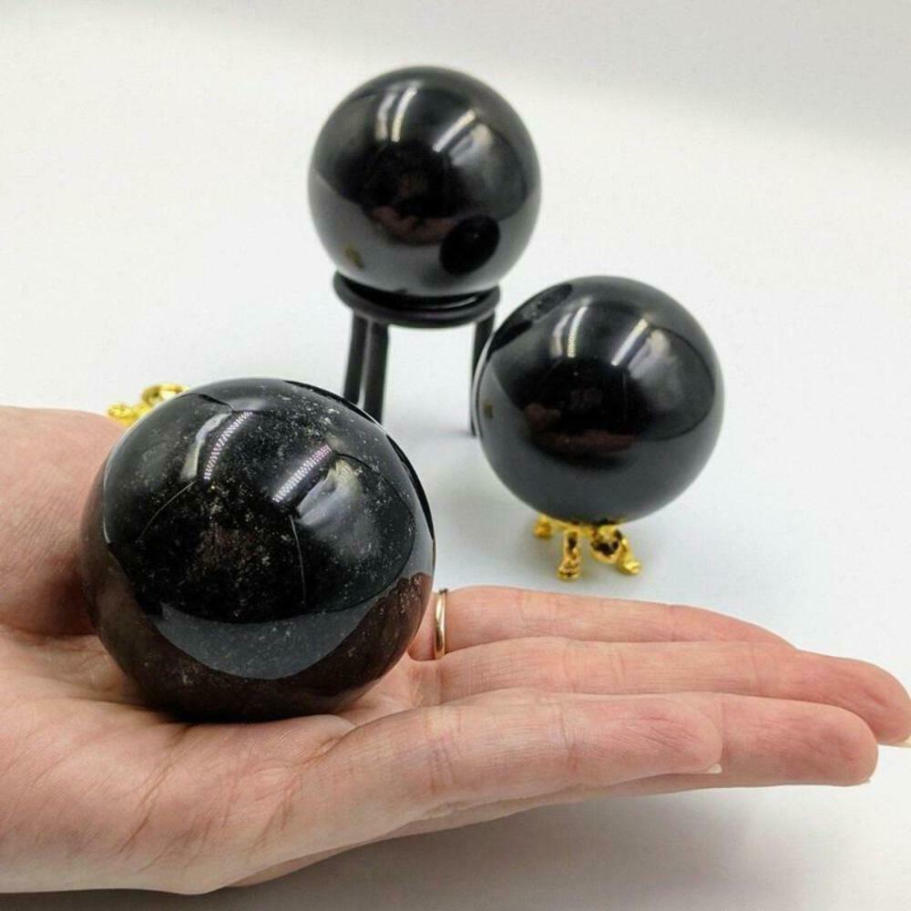 Powerful Black Tourmaline Sphere 60mm - Aura Cleansing Protection
