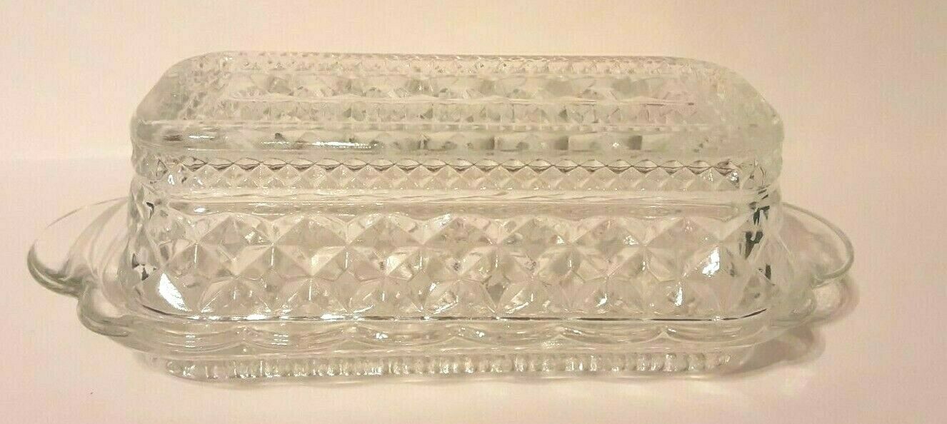Pressed Glass 1/4 Lb. Butter Dish