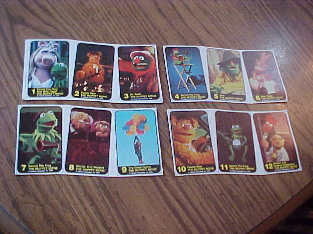 1979 Muppets Movie Cards Cheerios Complete Set 4-uncut Panels Of 3 Or 12 Cards