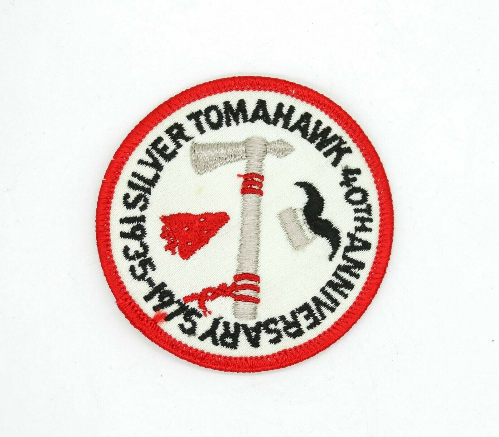 Vtg 1975 Silver Tomahawk 40th Anniversary Boy Scouts Patch