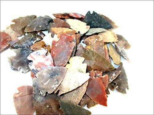 Jet Arrowheads Pack Of 50 Mix Approx. 0.75 Inch - 1.25 Inch Agate Stone New Age