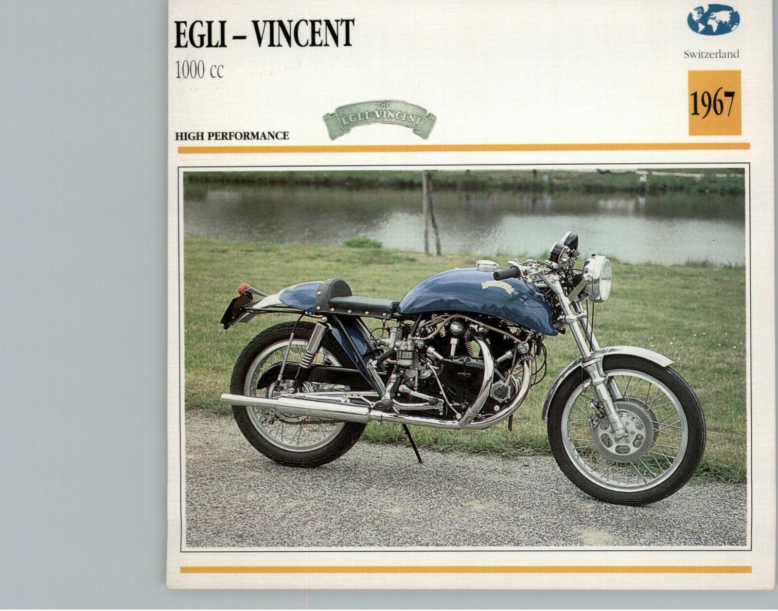 1967 Egli Vincent 1000 Cc   Motorcycle Photo Spec Card