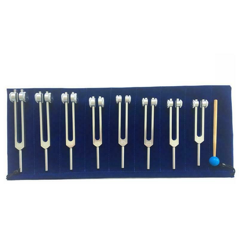 8pcs Tuning Fork Chakras Set With Bag Mallet  For Ultimate Healing And Relaxatio