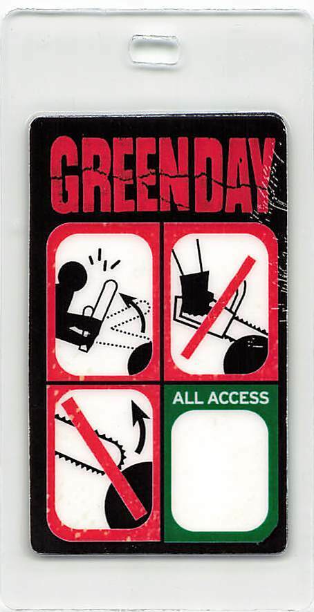 Green Day  Backstage Pass 2000 All Access Laminate Variant