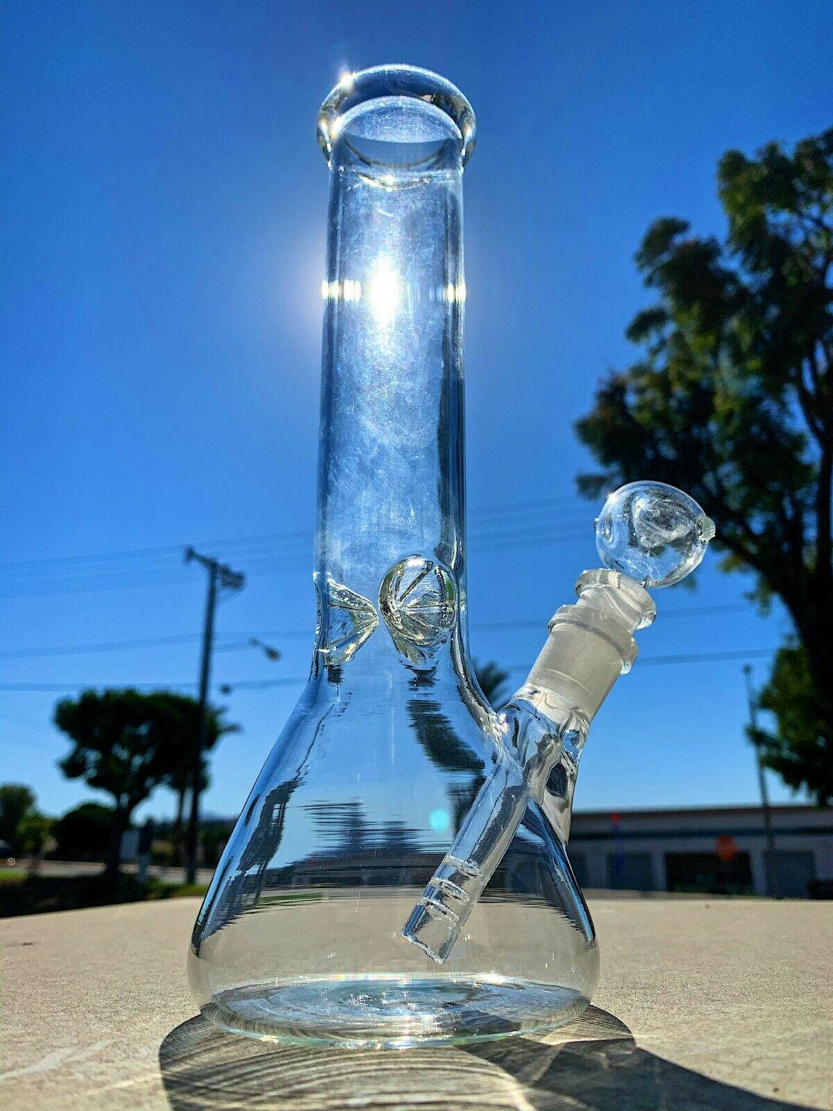 Hookah Water Pipe Glass 10" Tobacco Classic Beaker Bong W/ Ice Catcher