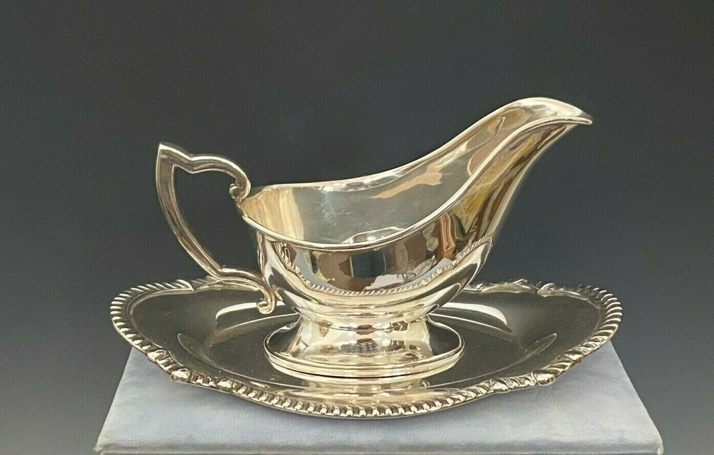 Vintage Fisher Sterling Silver Gravy Boat With Underplate #1562