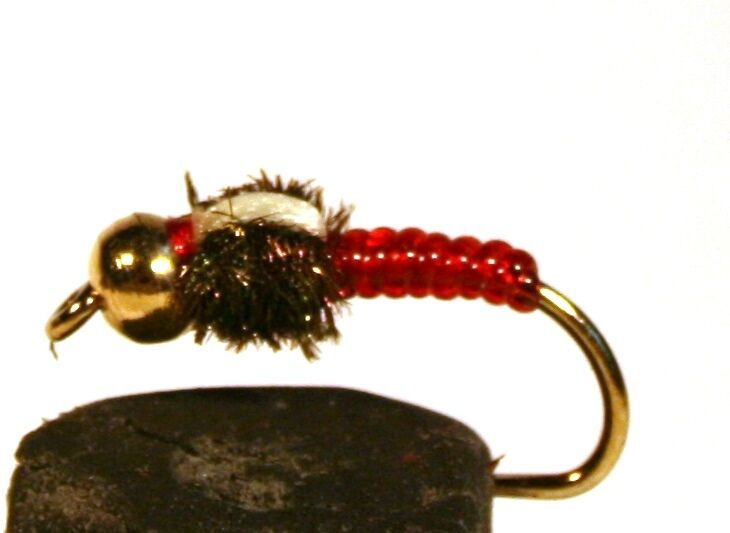 Ice Flies. Bjarni Red Bead Head.  (4-pack). Available In Size 8 - 16