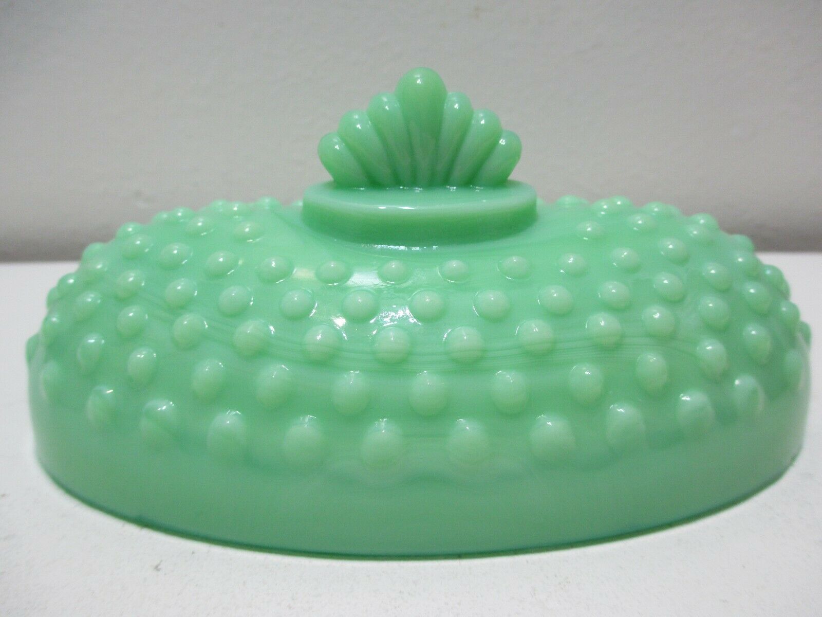 Le Smith Glass Butter Dish Lid Only Hobnail Jadeite Green Oval