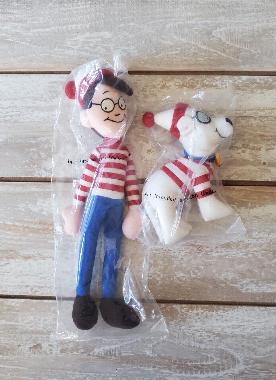Vintage Where's Waldo And Woof The Dog Plush Doll 1997 Quaker Oats Sealed