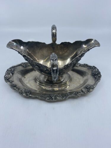 Antique Webster & Co Silverplate Gravy Boat Tray