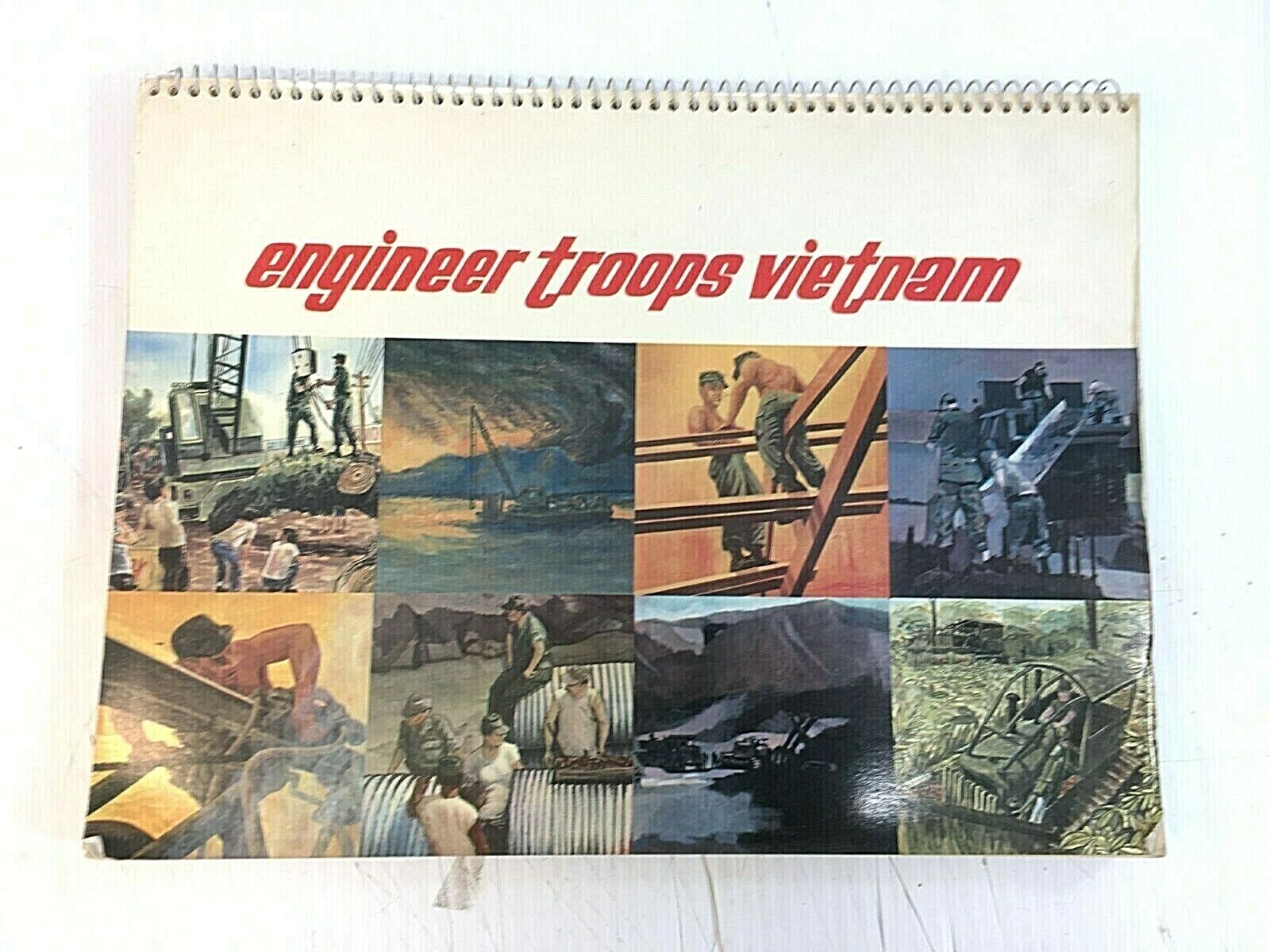 1967 Engineer Troops In Vietnam - Military Unit History Art Plates Print Vintage