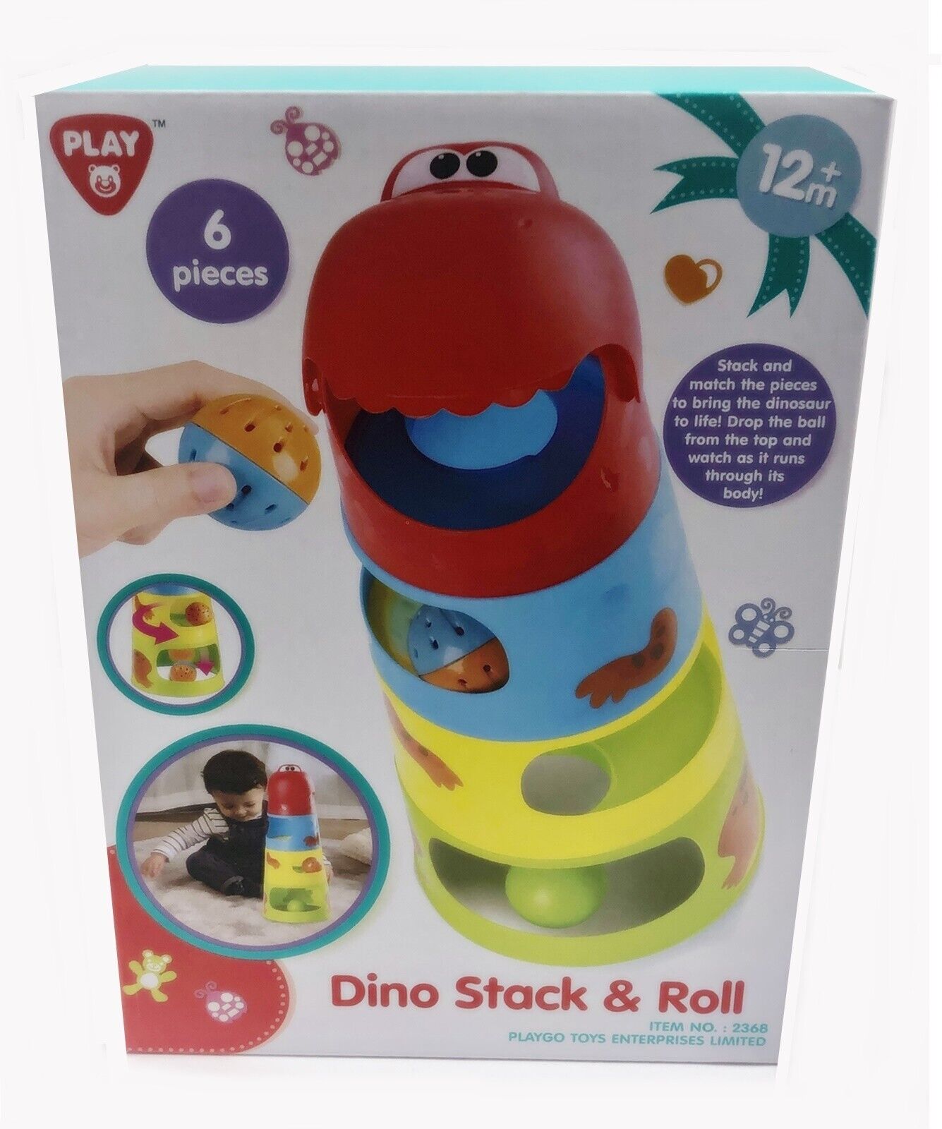 Playgo Dino Stack & Roll - 6 Piece Set