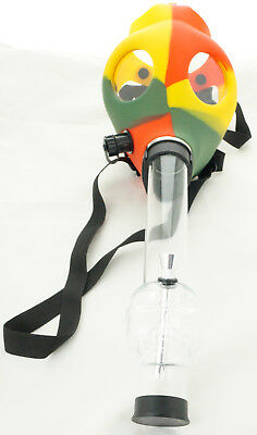 Silicon Gas Mask Bong Hookah Smoking Solid Rasta Color Mask W/ Gift Box - Usa