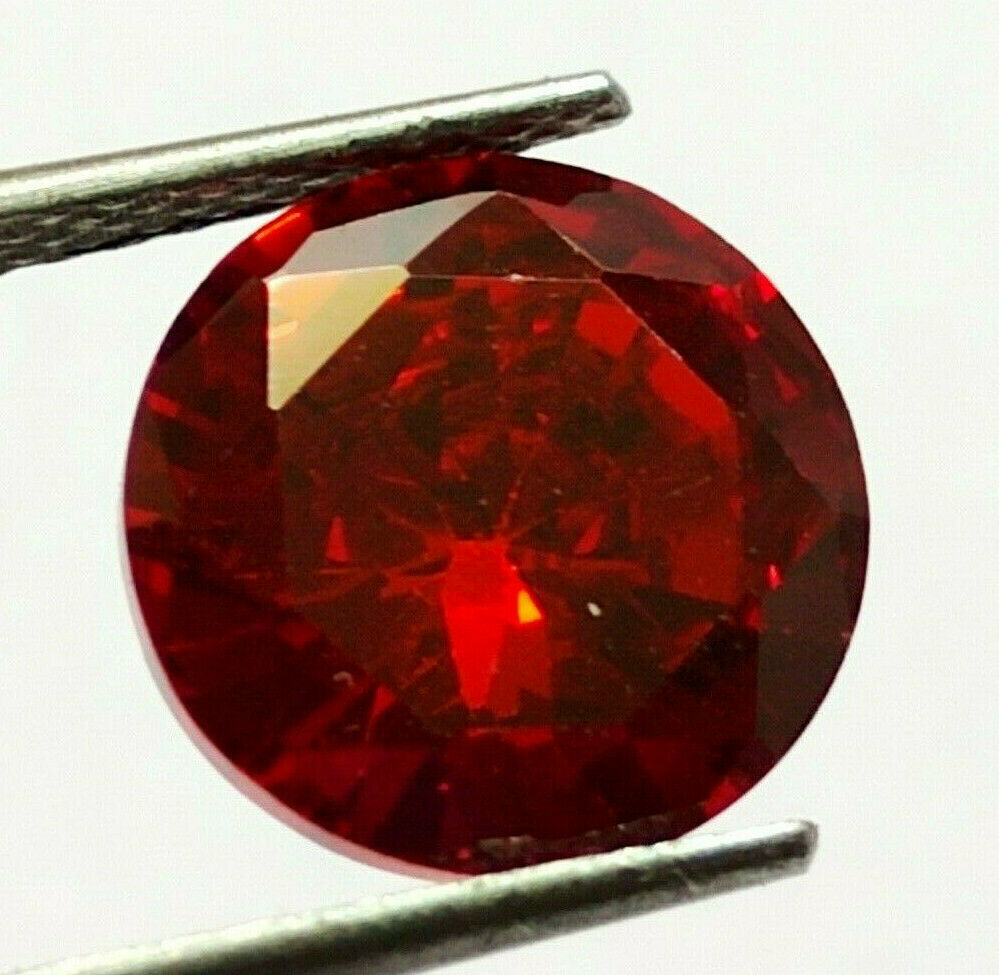 4.57 Cts 9 Mm Zircon Orange Color Round Cut Loose Gemstone