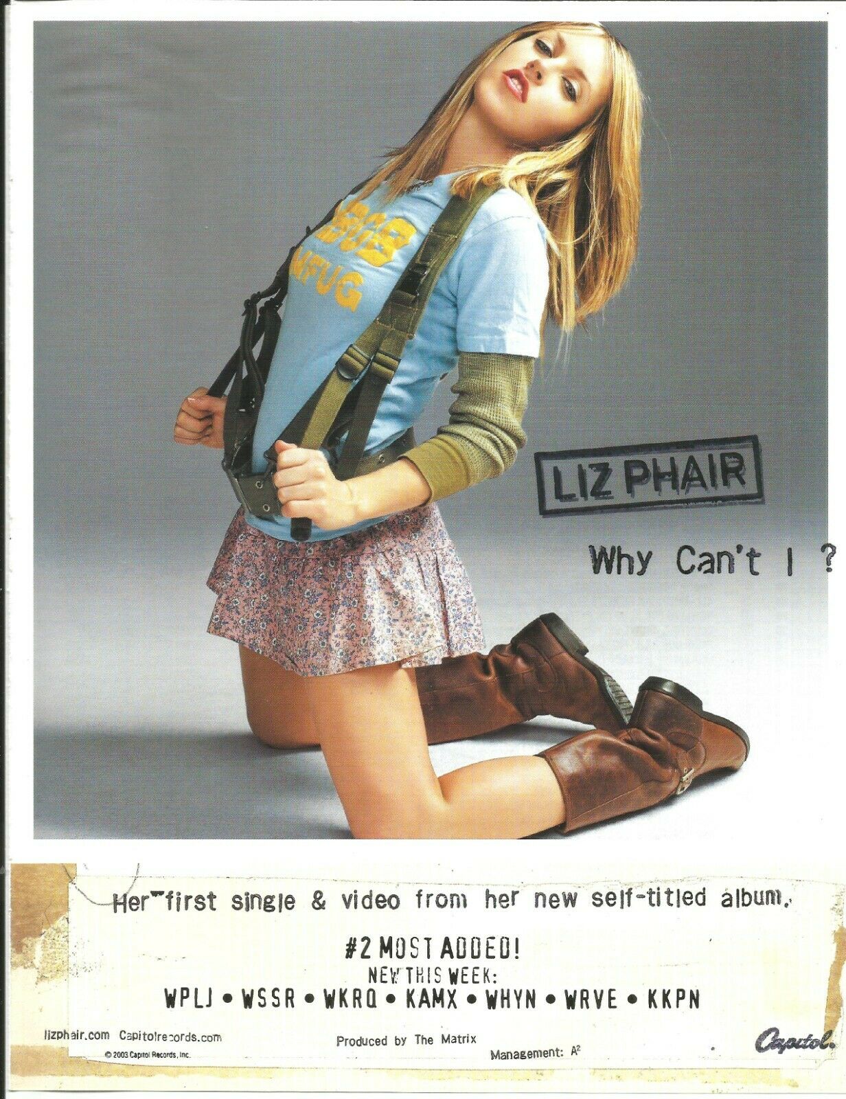 Liz Phair Rare 2003 Vintage Why Can’t I Promo Trade Ad Poster For Self Title Cd