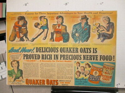 Newspaper Ad 1930s Quaker Oats Cereal Box Football Basketball Premium Nerve Food