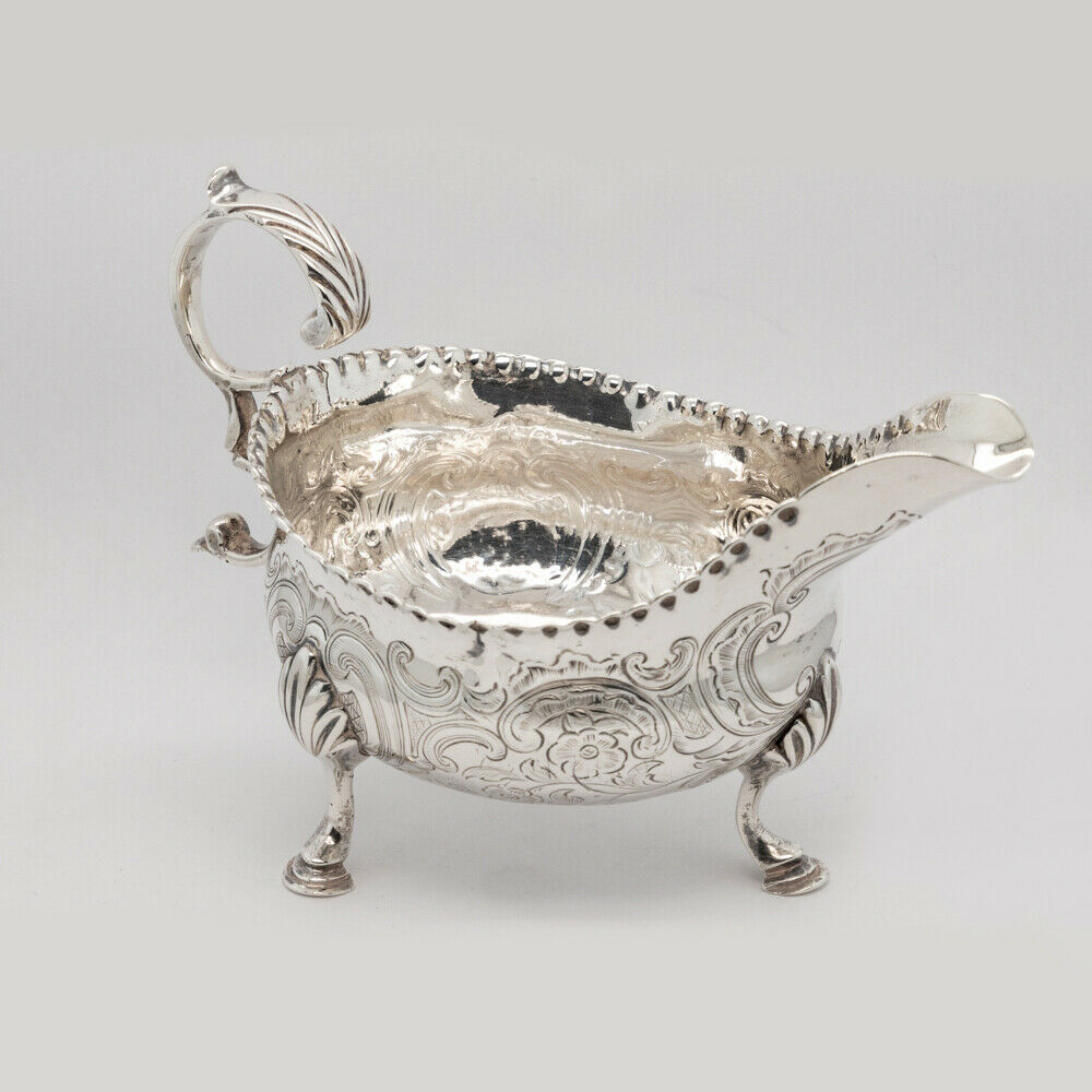 George Iii Antique Sterling Silver .925 London England 1774 Gravy / Sauce Boat