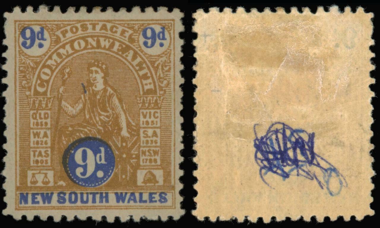 New South Wales Sc. #108, 9d Unused Hinged