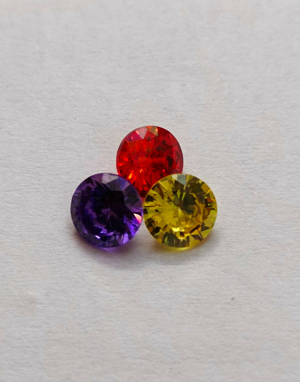 Zircon Multi Color 4.43 Cts 6 Mm 3 Pcs Round Cut Loose Gemstone Lot