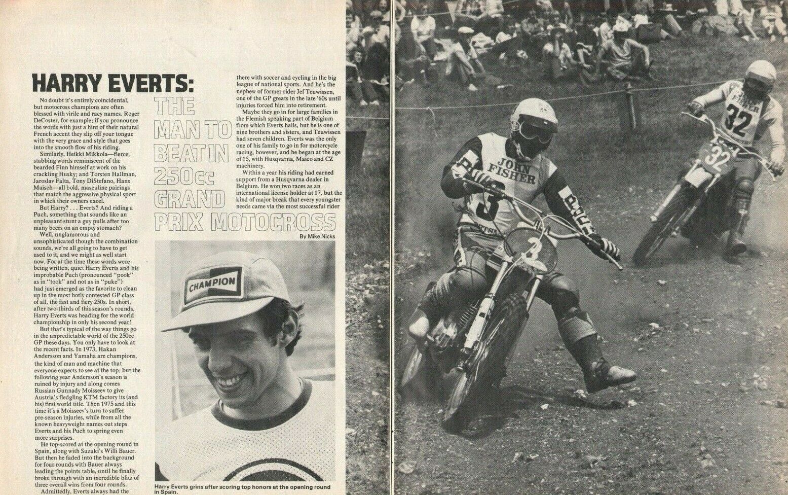 1975 Harry Everts - Man To Beat In 250 Class - 5-page Vintage Motorcycle Article