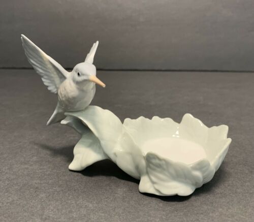 Vintage Otagiri Japan Porcelain Hummingbird Candle Holder/trinket Dish