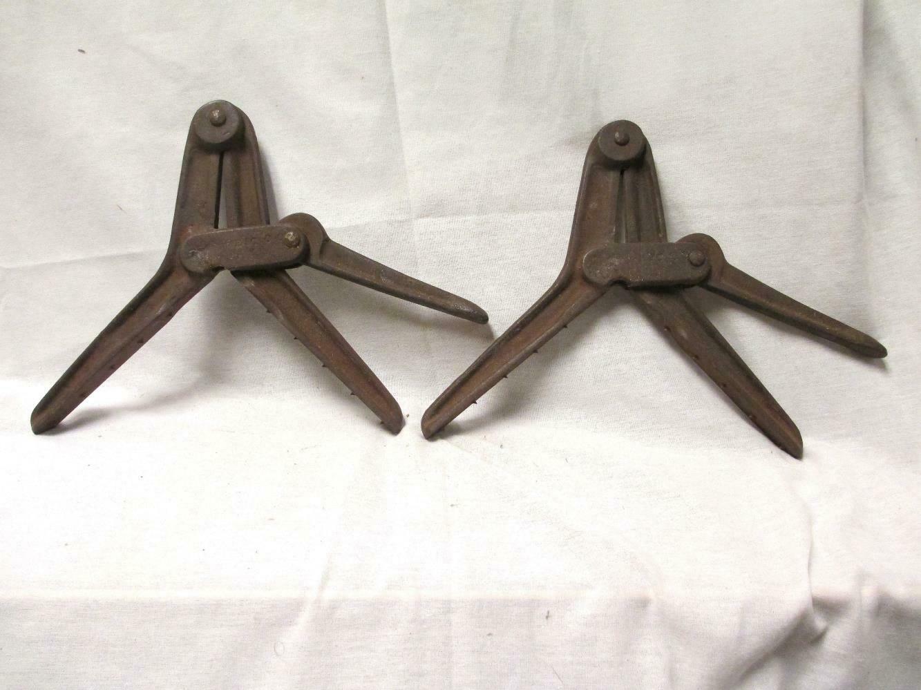 Pair Antique Hartford Clamp Company Woodworking  Corner 62 Clamps Earliest Mark