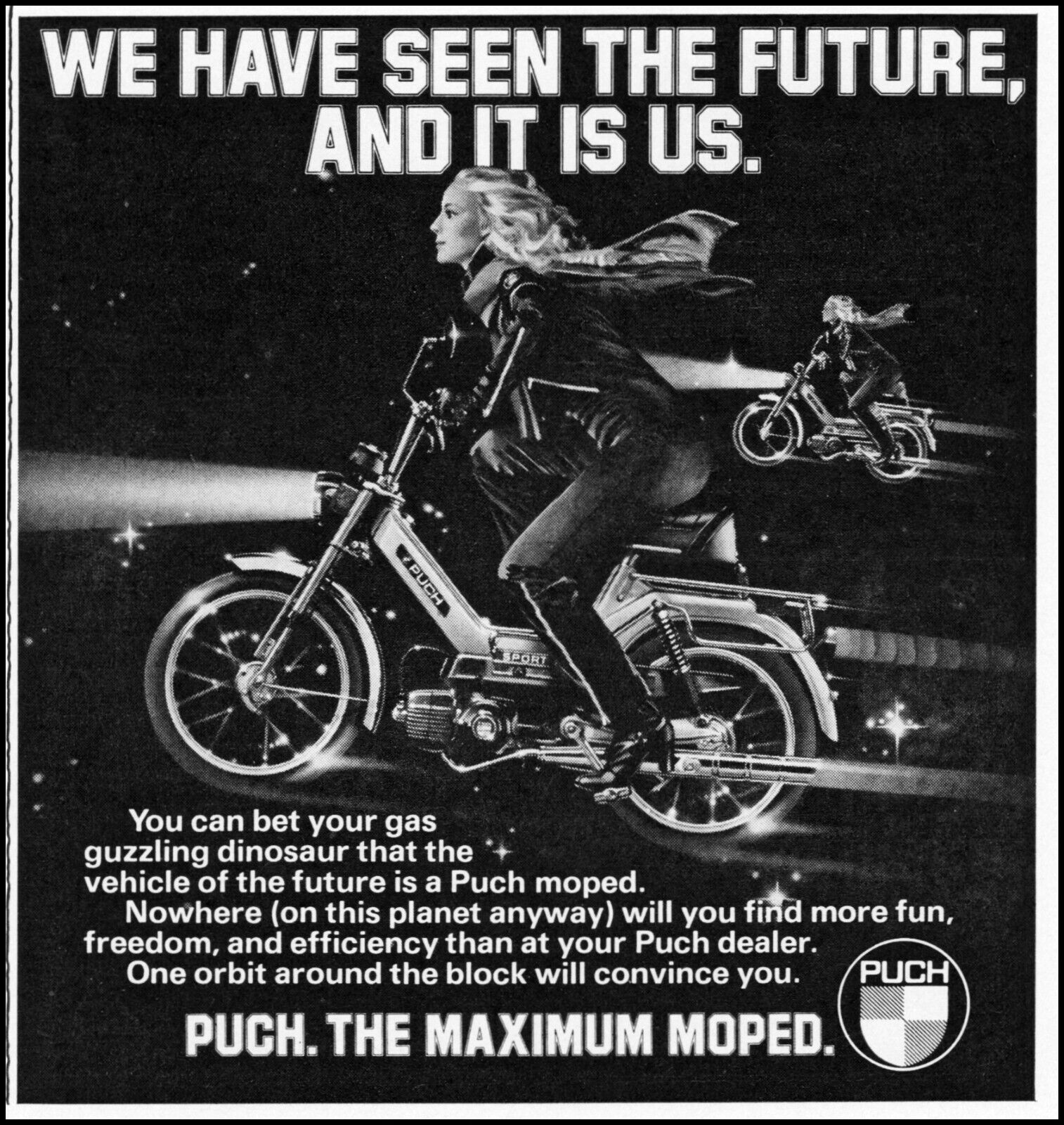 1978 Puch Maxi Moped Girl Riding Cycle Motorbike Retro Photo Print Ad Ads30