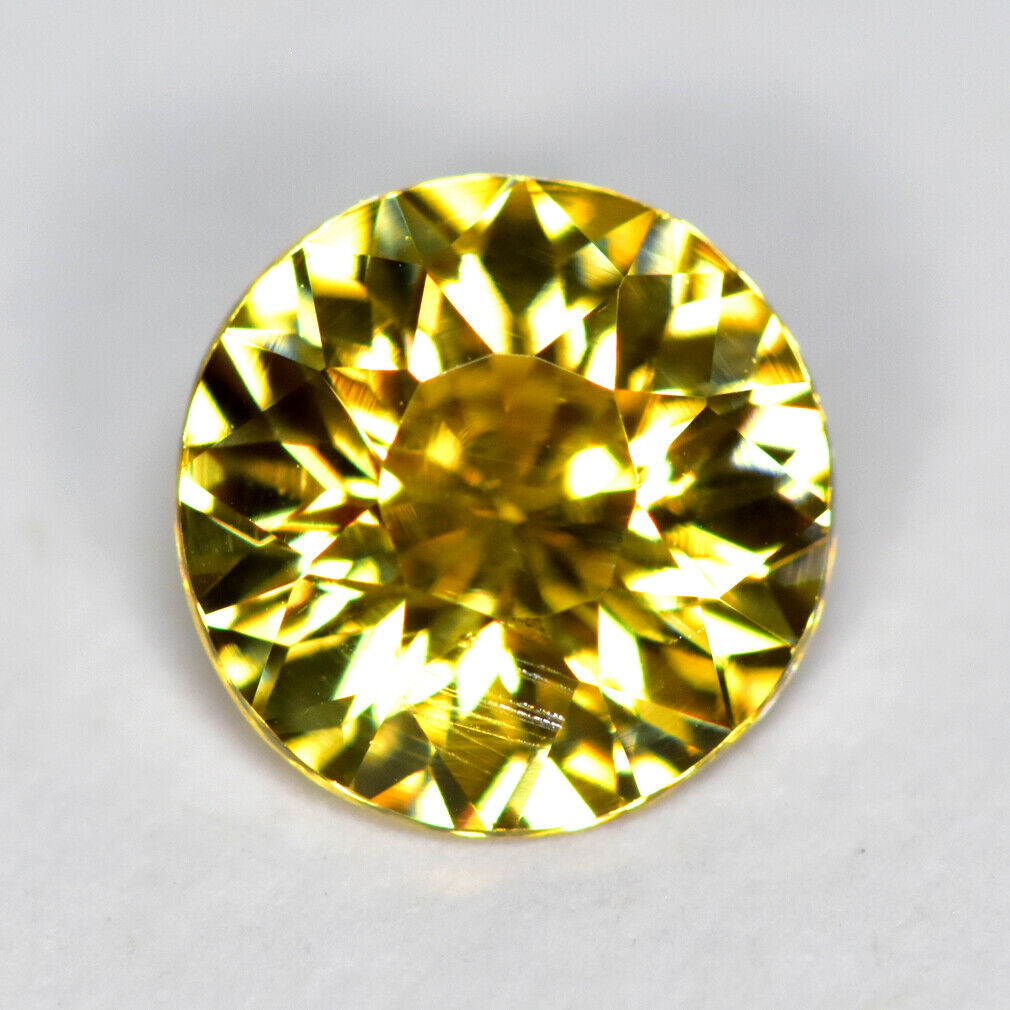1.43ct Round, Elegant Sparkles Unheated Yellow Zircon From Sri-lanka