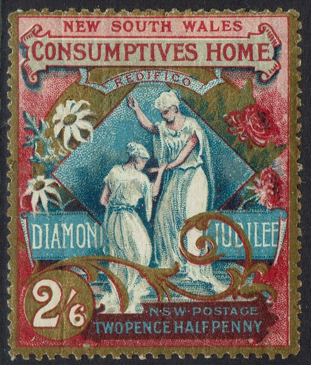 New South Wales 1897 Qv Consumptives Home Charity 2/6