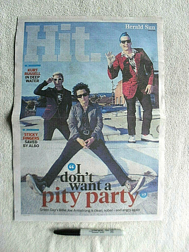 Green Day Billie Joe Armstrong Import Newspaper Cover Article Punk Rock Freepost