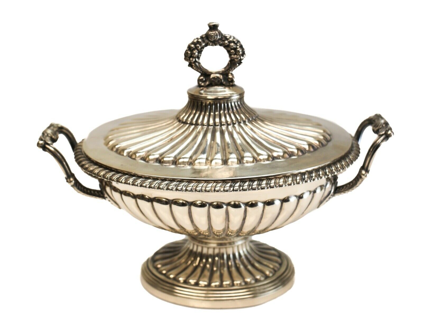 Charles-auguste Peret French Sterling Silver Footed Sauce Dish With Lid, C1860