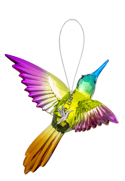 Ganz Crystal Expression Radiant 6" Hummingbird With Charm Orn. Multi Suncatcher
