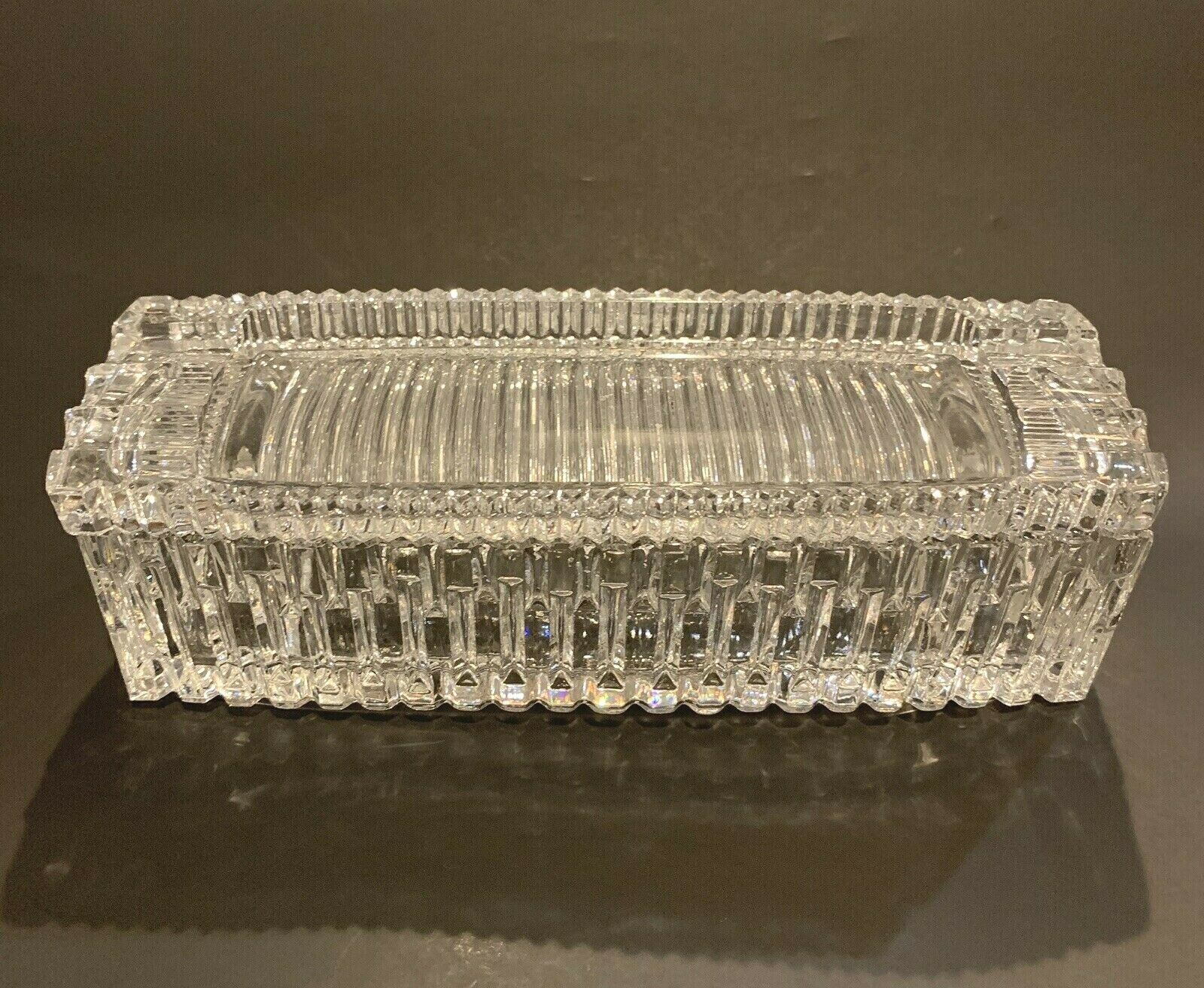 Clear Pressed  Glass Butter Dish With Cover Heavy Very Detailed Pre Owned.
