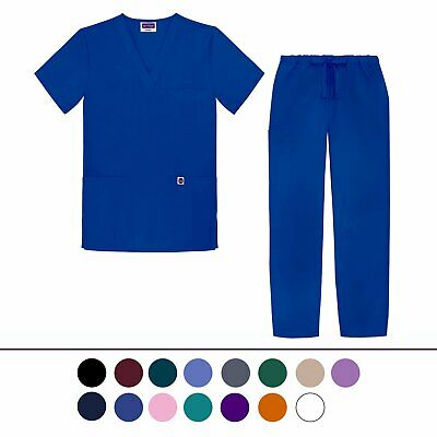 Sivvan Unisex Classic Scrub Set V-neck Top / Drawstring Pants  (14 Colors)