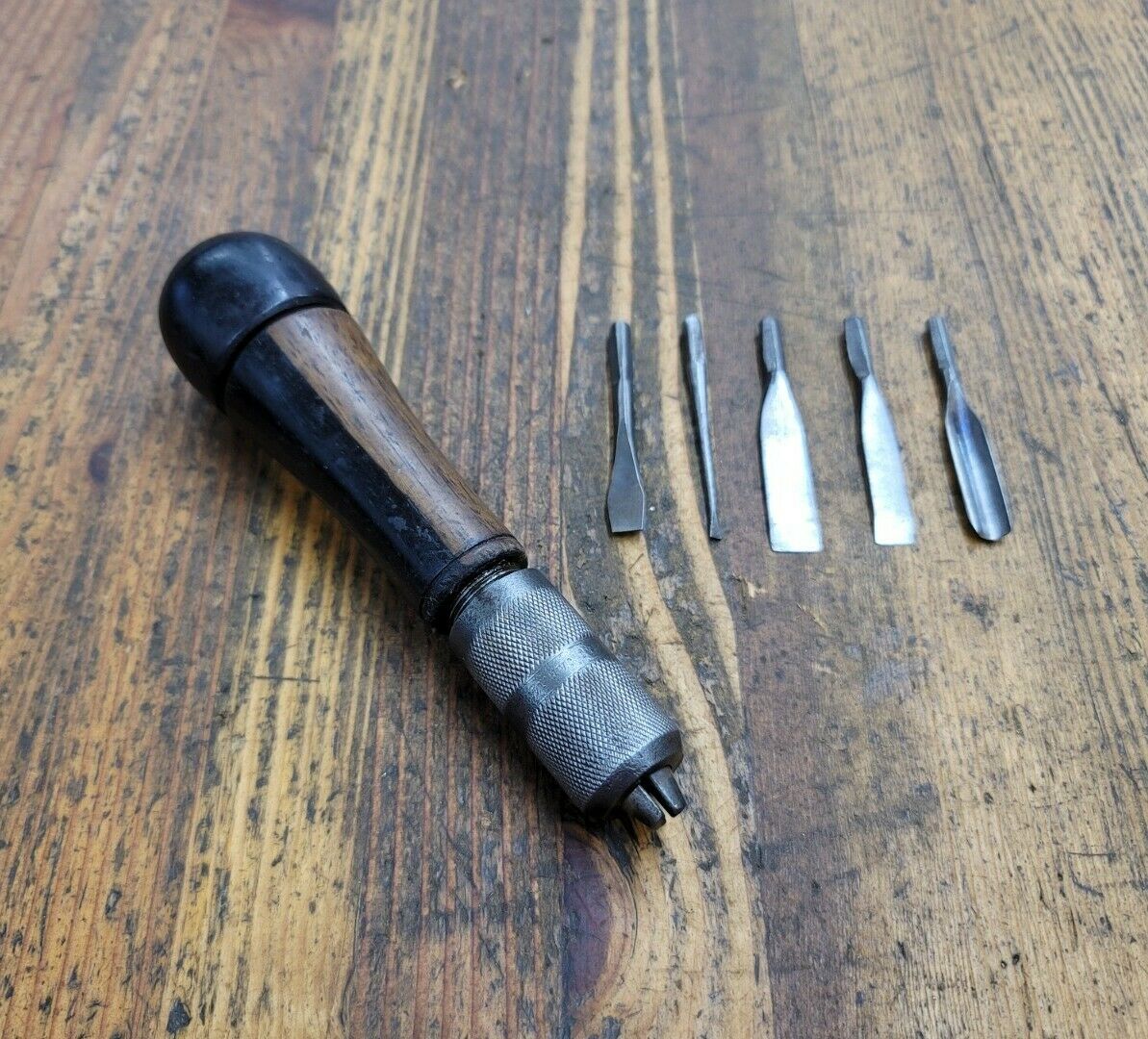 Antique Tools Hand Vise Tool Bit Brace Millers Rare Rosewo0d & Nickel 1878 ☆usa